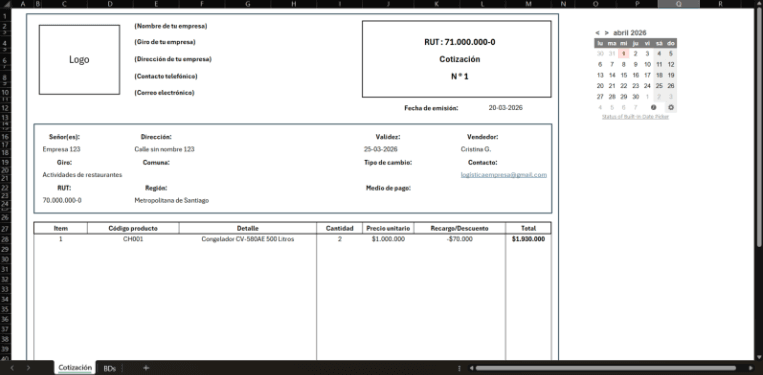 Planilla de cotizaciones